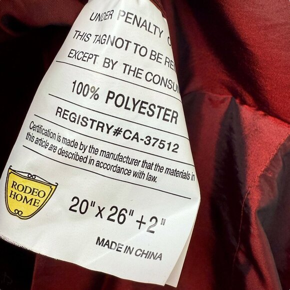 Rodeo Home Embroidered Pillowcases Set of 2 Burgundy Red Pillow Standard Shams - Picture 8 of 13